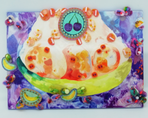 Colourful Framed Banana Split Wall Decor