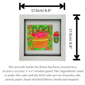 Playful Pineapple Cake Decorative Panel - Framed Art
