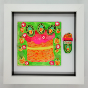 Playful Pineapple Cake Decorative Panel - Framed Art