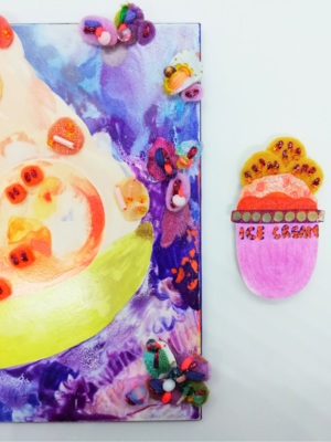 Colourful Framed Banana Split Wall Decor