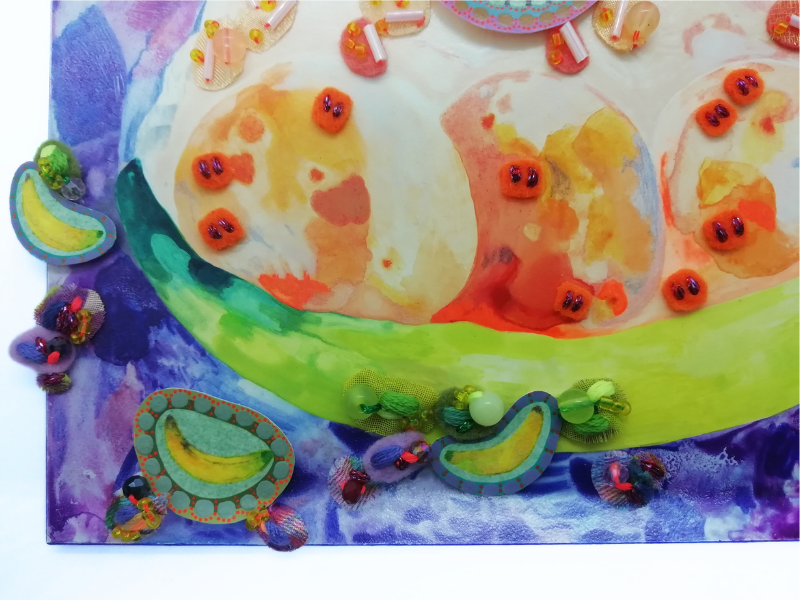 Colourful Framed Banana Split Wall Decor