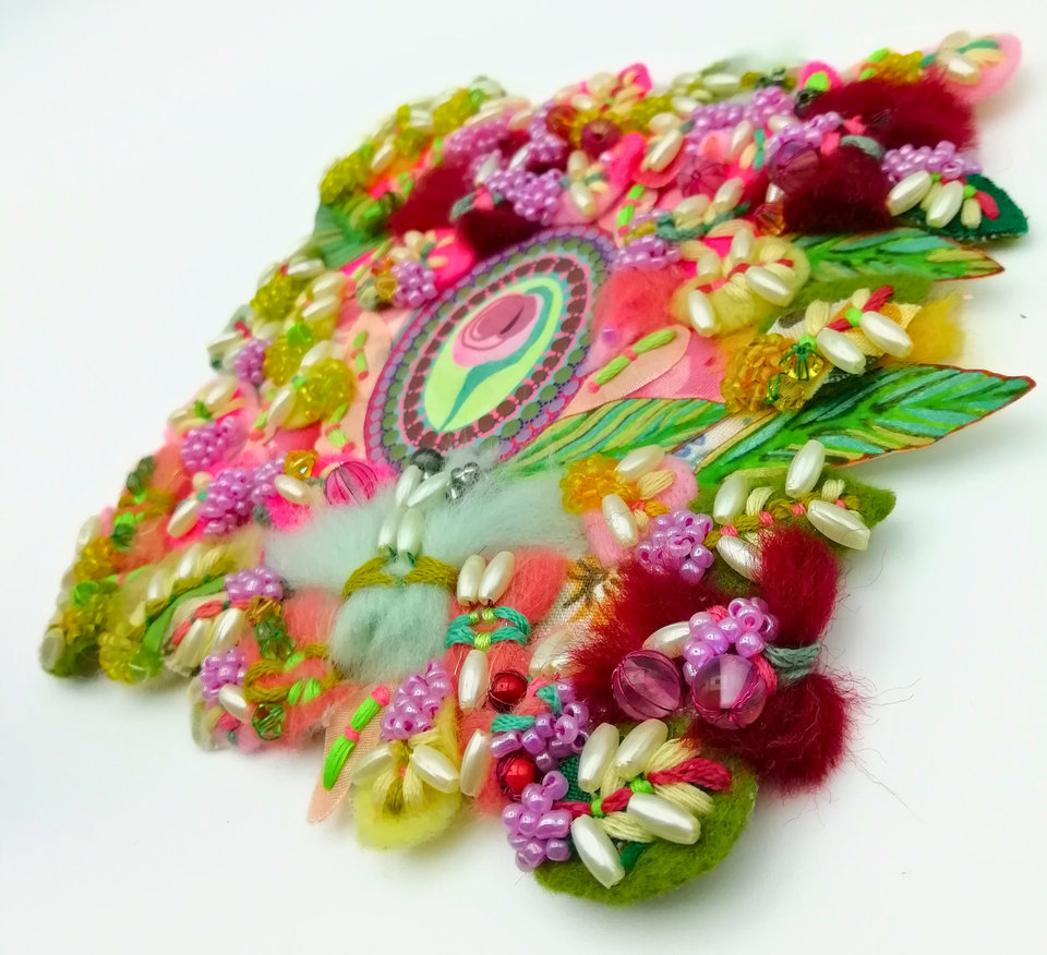 Springtime Lover - Mini Textile Artwork