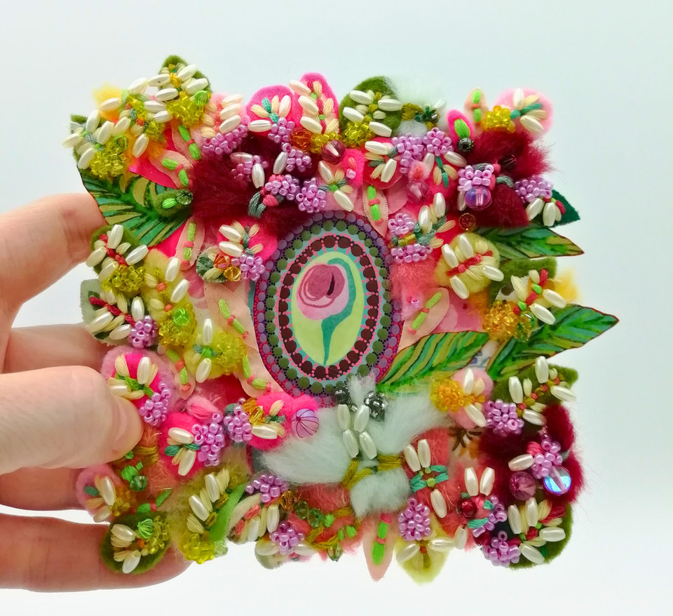 Springtime Lover - Mini Textile Artwork