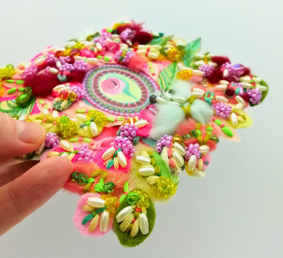 Springtime Lover - Mini Textile Artwork