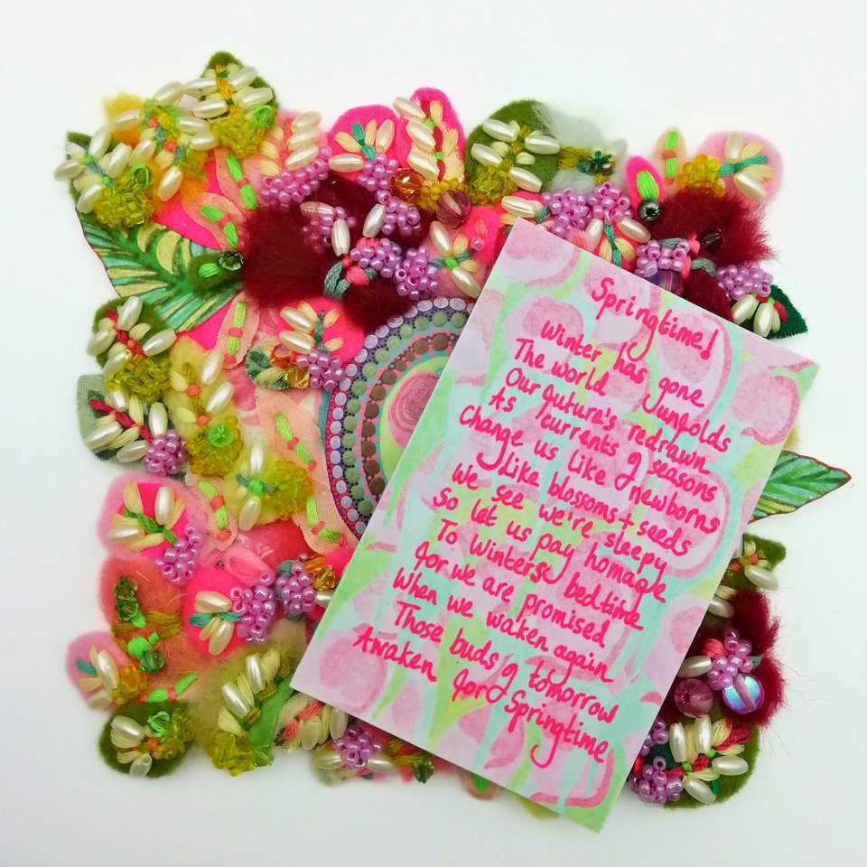 Springtime Lover - Mini Textile Artwork