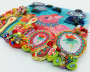 Gouache Rabbit in Bloom: Textile Details & Whimsical Garden (Miniature Art)