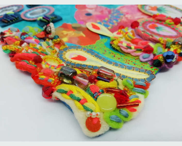 Gouache Rabbit in Bloom: Textile Details & Whimsical Garden (Miniature Art)
